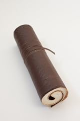 Leather and Recycled Paper Scroll Notebook Travel Journal