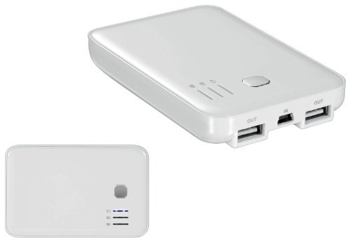 1aTTack.de 1aTTack USB-Powerbank Lithium-Akku (2x USB, 8 Adaptersteckern) 5000mAh schwarz