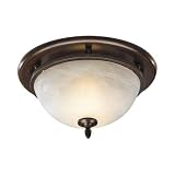 Broan-NuTone 754RBNT Decorative Oil-Rubbed Bronze Fan/Light with white alabaster glass, 70 CFM, 3.5
