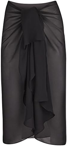 Seaspray Plain Style Black Waterfall Sarong Large