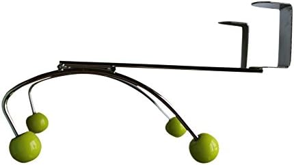 Door Hook organizer from Saysibeau with Green Knobs Designed to Protect your Delicate Clothing include 2 Optional Cushioning Pads Chrome Finish