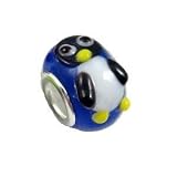Believe Beads Lampwork Glass Penguin Charm Bead will fit Pandora/Troll/Chamilia Style Charm Bracelet.