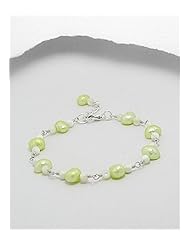 Fresh Water Pearls Bracelet In Brass