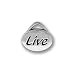 Lead-Free Pewter Message Charm 11mm x 8mm Live