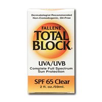 Fallene Total Block Clear Sunblock UVA/UVB Sun Protection, SPF 65 - 2 Oz