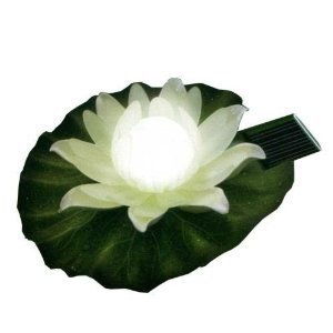 détail NENUPHAR FLOTTANT SOLAIRE LUMINEUX LED BLANC