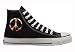 Converse Chuck Taylor All Star Black High Top Custom Embroidery Peace Sign m9160newpeace
