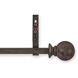 Source Global Unique 28-Inch to 50-Inch Adjustable Curtain Rod Sets, Ball Style, Brown