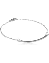 Cubic Zirconia Bar Frontal Bracelet, 7.5"