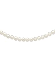 14k Yellow Gold 18in 7-7.5mm White Freshwater Cultured Pearl Necklace.