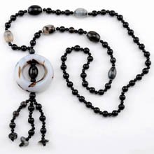 Black Agate Necklace Beading Kit