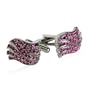 Fuchsia Crystal Wave Cufflinks with Platinum Overlay