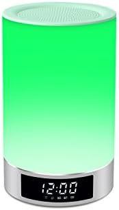 AcessGo Nightlights for Kids, Dimmable Table Lamps, Touch Control LED Night Lights with Bluetooth 4.0 Speaker, Alarm Clock, Dynamic Color Changing Mode, Speakerphone, TF Card Supported L5