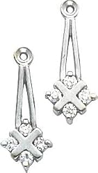 White-gold .28ct Diamond Earring Dangle Jackets