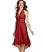 London Times Silk Tie-Back Halter Dress