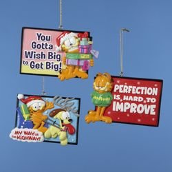 Garfield Set of 3 Resin Plaque Ornaments