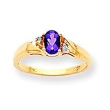 14k .02ct Diamond & Amethyst BirthStone Ring