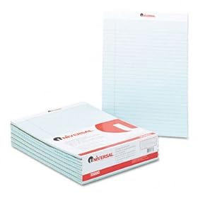New-Universal 35880 - Colored Perforated Note Pads, Wide Rule, Letter, Blue, 50-Sheet, Dozen - UNV35880