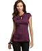 Apparel : Nine West Cap-Sleeve Satin Blouse with Keyhole