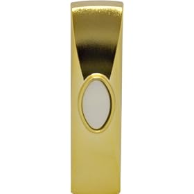 GE 19218 Direct Wire Door Chime Push Button, Gold