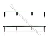 IMAGE OF Lovan Millennium 60 Inch 1-Tier Glass Add-on Shelf (Black or Silver Posts) L-ML1C