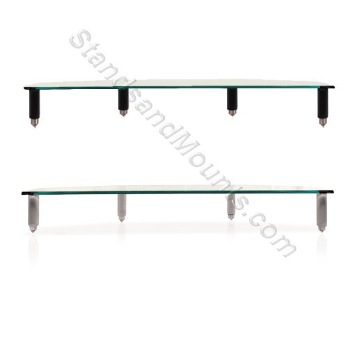 Lovan Millennium 60 Inch 1-Tier Glass Add-on Shelf (Black or Silver Posts) L-ML1C