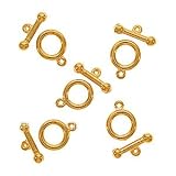 Real Gold Plated Toggle Clasps 9mm (5 Sets)