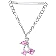 Invisible Bioplast Pink Cherry Sterling Chain Drop Nipple Shield