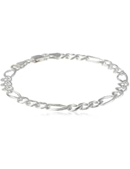 Sterling Silver Open Figaro Chain Bracelet, 8"