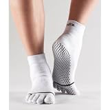 TOESOX トゥソックス 滑り止め付き 5本指ソックス カラー：ホワイト サイズ：M 「並行輸入品」