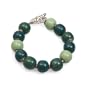 Ceramic and Brass Beads, Steel Green Bracelet "Bead the Change Bracelet [Green/Teal]"