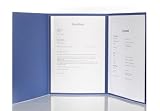 Produkt-Bild: 10 dreiteilige Bewerbungsmappen blau in feinster Lederstruktur // inkl. 10 Versandumschl&auml;ge