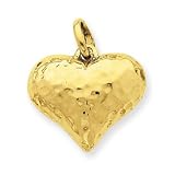 14k Faceted Puffed Heart Pendant