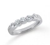 New Platinum 5 Stone 3/4 Carat Diamond Anniversary Band