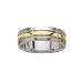 Bague Homme Anneau Alliance 6 mm Acier et Plaqué Or