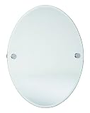 Oval Bathroom Mirror - a perfect way to make a lasting impression in your bathroom (Brushed Chrome) (24"H x 19"W x 2"D)