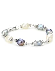 Honora "Tuxedo" Freshwater Cultured Pearl Link Bracelet, 7.5"