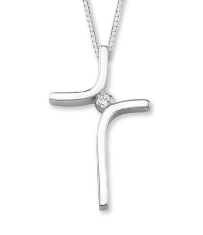 Click To 14K White Gold Harmony Diamond Cross Pendant Details... 14K White Gold Harmony Diamond Cross Pendant