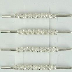 Set of 4 Silver & Crystal Hair Grips