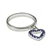 Eve's Addiction Sterling Silver Ring with Sapphire CZ Dangle Heart