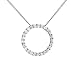 9ct White Gold Ladies 0.25ct Diamond Circle & 18" Chain