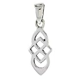 Sterling Silver Celtic Knot Pendant 13/16" (21mm) With a thin 18" Silver Box Chain