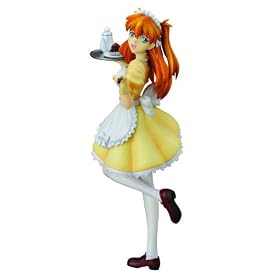 Evangelion Asuka Langley Maid Ani Statue -Special Yellow Color Verison