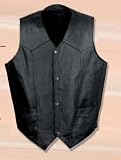 Mens Leather Motorcycle Vest