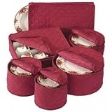 China Storage/ set 6 - Crimson Quilted Canvas (Crimson) (12H x 18W x 3.5D)
