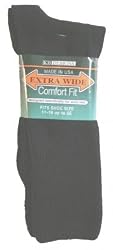 Extra Wide Athletic Socks Available In Black Or White