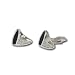 Cufflink Jewelry - Black Agate V Cubic Zirconia Platinum Overlay CAREFREE Sterling Silver Cufflinks