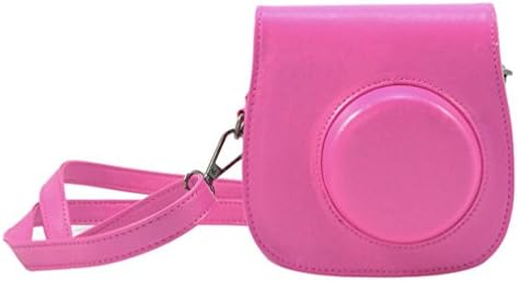Orlution Rose Red / fushia Cartoon PU Leather Camera Hard Case Shoulder Bag Cover For Fujifilm Fuji Instax Mini8 Mini 8 Mini 8s protective pouch