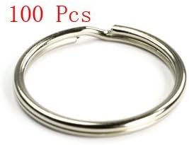 BUYBEST 100pcs 25MM Split Key Chain Ring Connector Keychain with Nickel Plated