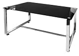 Premier Housewares Coffee Table with Black Tempered Glass Top and Chrome Legs, 45 x 110 x 60 cm Premier Housewares Coffee Table with Black Tempered Glass Top and Chrome Legs, 45 x 110 x 60 cm